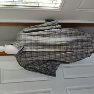 Consensus Sportswear plaid striped shirt  blues and yellows size XLT